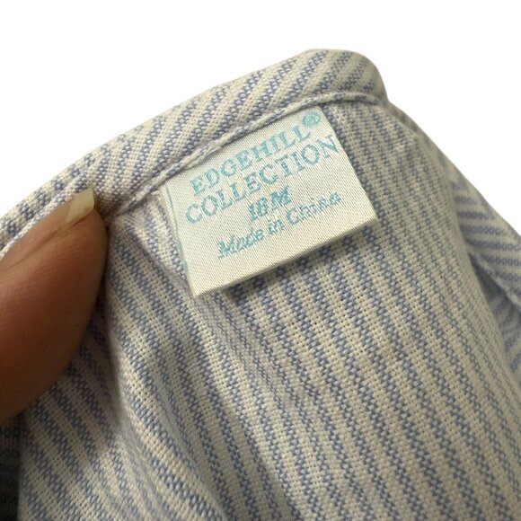 Edgehill Collection Blue Striped Long Sleeve Cotton Button Shirt Boys 18 Months - Picture 2 of 5